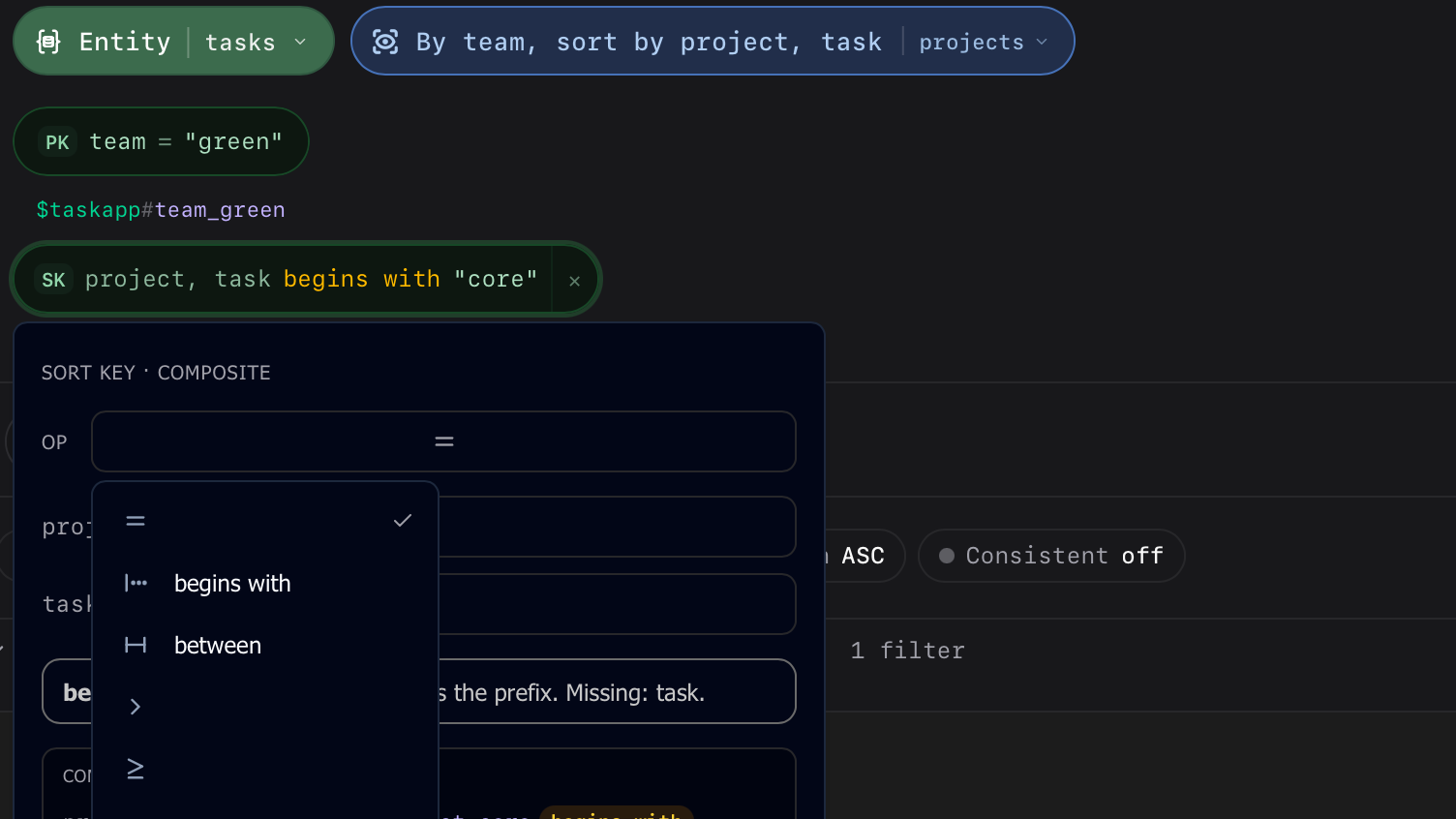 A faster, pill-based Schema Aware Query builder